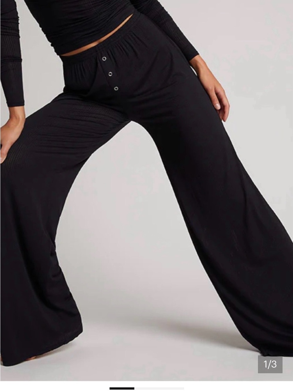 Negative Underwear Whipped Wide Leg Lounge Pants - Black